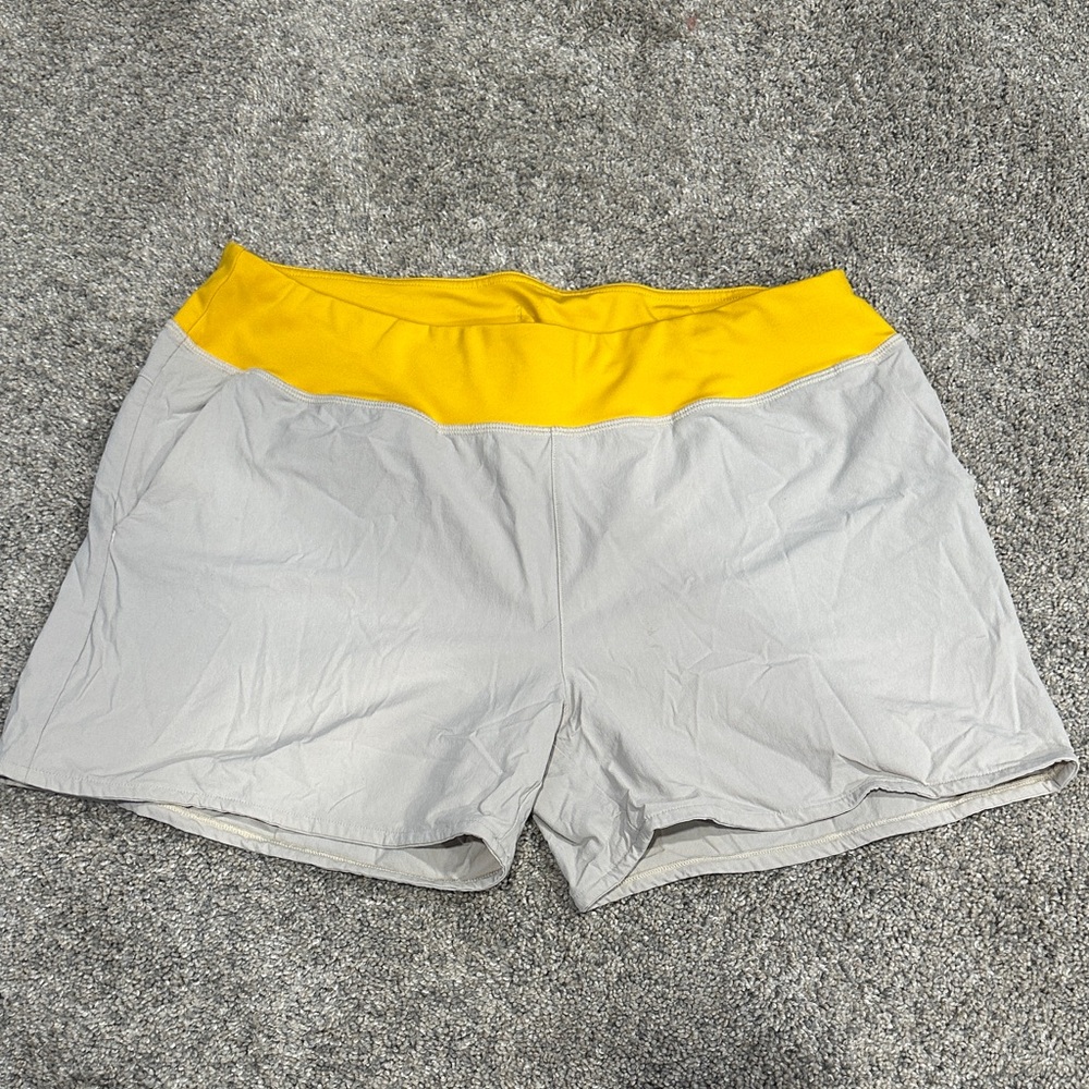 Gray and Yellow Athletic Shorts